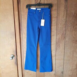 Discount Divas Blue High Rise Flare Stretch Pants XS NWT